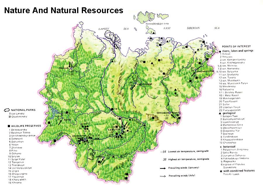and Natural Resources Map